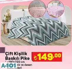 LİLA ÇİFT KİŞİLİK BASKILI PİKE